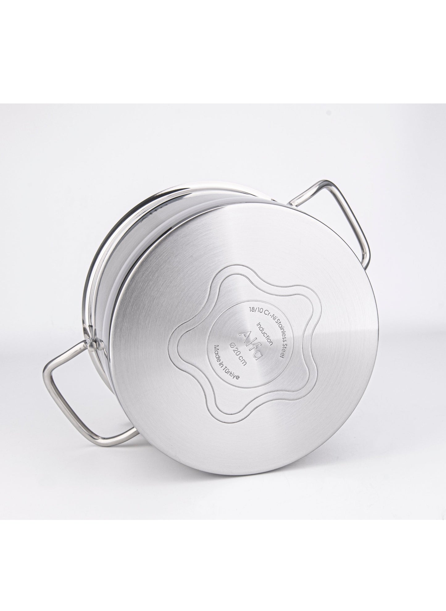 Alfa 9-Piece Alfa Cookware Set - 18/10 Cr-Ni Stainless Steel - 3 Deep Pots - 1 Low Pot - 1 Frypan